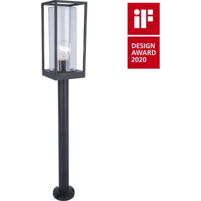 Afbeelding van LUTEC Flair Armatuur op Paal voor Buiten in Cottage Stijl Matt Zwart
