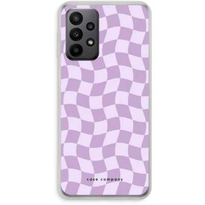Afbeelding van Case Company® hoesje geschikt voor Samsung Galaxy A23 Grid Paars Soft Cover Telefoonhoesje Bescherming aan alle Kanten en Schermrand
