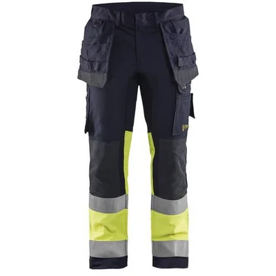 Image de Pantalon multinormes inhérent stretch marine/jaune fluorescent