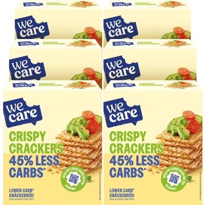 Afbeelding van WeCare Lower carb crispy crackers 6 x 100 gr