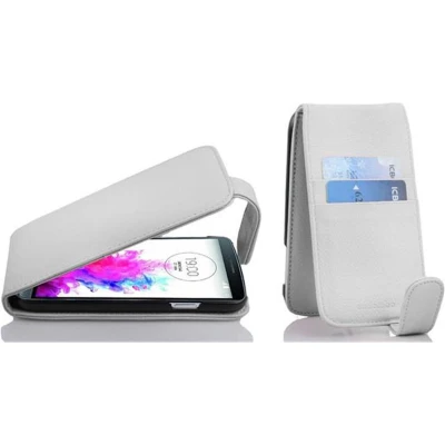 Afbeelding van Cadorabo Hoesje geschikt voor LG G3 in MAGNESIUM WIT Beschermhoes flip design Case Cover van getextureerd imitatieleer