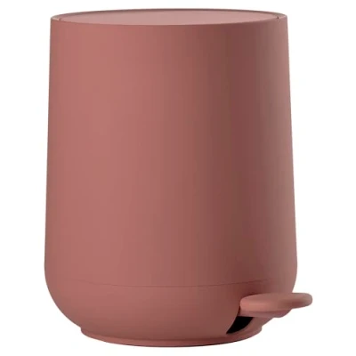 Afbeelding van Zone Denmark Nova Afvalemmer voor de badkamer, prullenbak, badkamerafvalemmer, diameter 20,5 cm, hoogte 23,5 inhoud: 3 liter, perzikrood