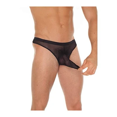Afbeelding van Amorable by Rimba Erotische String Transparante Heren Slip Met Penis Slurf Zwart One Size Polyamide