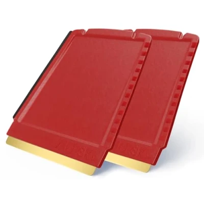 Afbeelding van LP A052 2 Murska stuks messing ijskrabbers voor auto HIPS Original uit Finland premium kwaliteit 90 mm kleine praktische schraper 3 zijden verschillende schraperranden (2 rood)