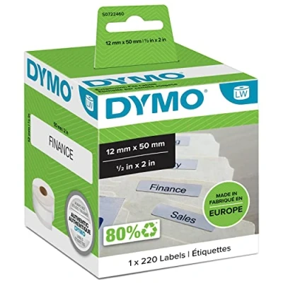 Afbeelding van Dymo 99017 (S0722460) Etiket Zwart op wit (12 mm x 50 mm)