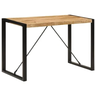 Afbeelding van Eettafel 120x55x76 cm massief ruw mangohout