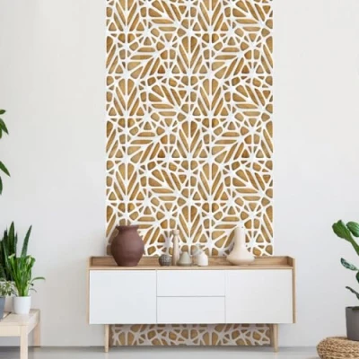 Afbeelding van Papier peint intissé pré encollé DESIGN SCANDINAVE BLANC ET BOIS 1 rouleau de 300x60cm