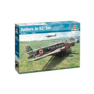 Afbeelding van 1:72 Italeri 0102 Junkers Ju 52/3m Vliegtuig Plastic Modelbouwpakket