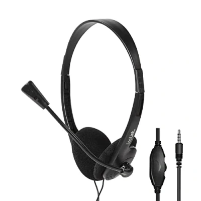 Afbeelding van LogiLink HS0055 stereo Headset, 1x 3,5 mm stekker, microfoon