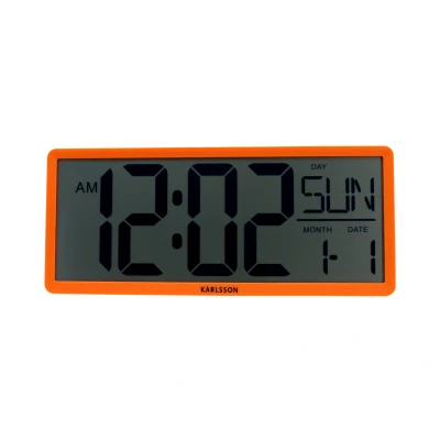 Afbeelding van Karlsson Wand/Tafelklok Retro LCD Helderoranje
