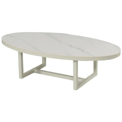 Afbeelding van Hartman Luto Salontafel Ovaal 160 X 90 Cm Keramiek Caram Beige Tuintafels