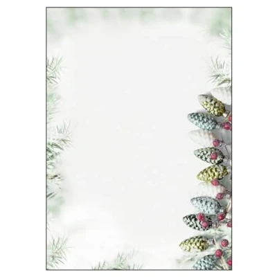 Afbeelding van SIGEL Dp177 Kerstbriefpapier, dennenappels, 21 x 29,7 cm, 90 g/m², groen, 100 vellen
