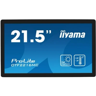 Afbeelding van iiyama ProLite OTF2216MC B1 LED monitor 22&quot; (21.5&quot; zichtbaar) open raamwerk aanraakscherm 1920 x 1080 Full HD (1080p) @ 60 Hz VA 1100 cd/m² 5000:1 25 ms HDMI, VGA, DisplayPort zwart