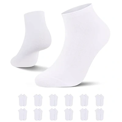 Afbeelding van L&amp;K 2121 Set herensokken, 12 paar, ademend, katoen, sportsokken, Wit.