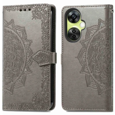 Afbeelding van iMoshion Hoesje Geschikt voor OnePlus Nord CE 3 Lite Met Pasjeshouder Mandala Bookcase Grijs