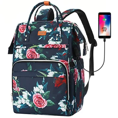 Afbeelding van Laptop Rugzak Dames 15,6 inch,Waterdichte &amp; Anti Diefstal,School Tas voor Meisjes Tienermeisjes,Vrouwen Rugtas Reizen,Werk,Universiteit,Bloem