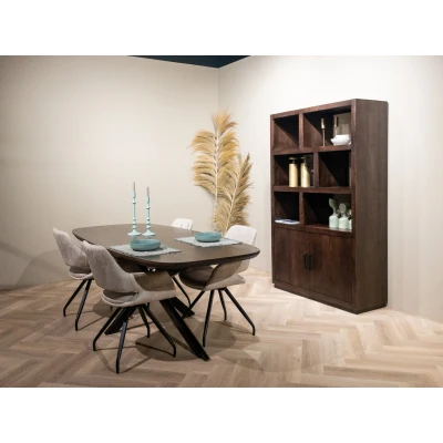 Afbeelding van Jesper deens ovaal eettafel 230 cm hout bruin