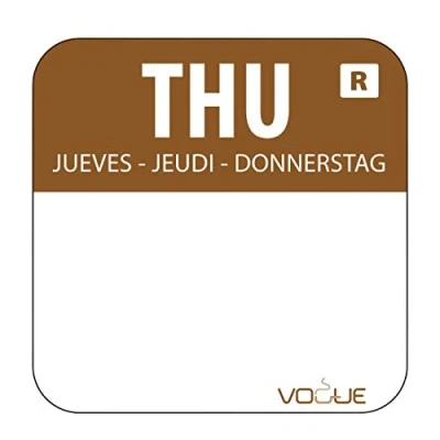 Afbeelding van Vogue voedseletiketten donderdag kleurcode bruin (1000 stuks)
