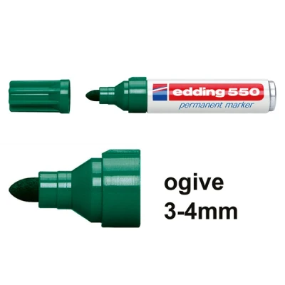Image de edding marqueur permanent 550, pointe ogive, vert