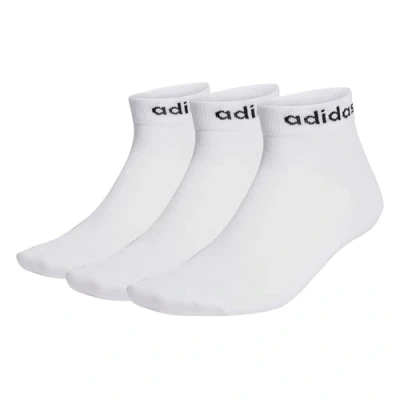 Image de adidas Mixte Think Linear Ankle Socks 3 Pairs, White/Black, 10.5 12.5