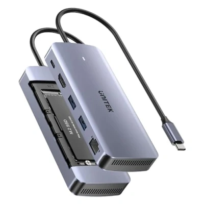 Afbeelding van Unitek AKTYWNY HUB USB C 10GBPS M.2 HDMI PD 100W (USB C, 5 Havens), Docking station + hub, Grijs