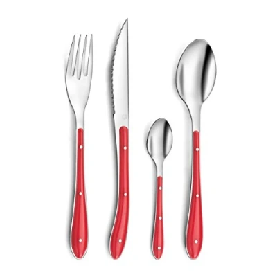Afbeelding van Bestekset Amefa Bistro 1 2 3 (24 pcs) Rood Roestvrij staal