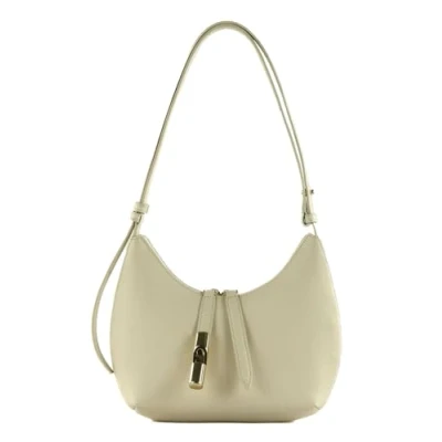 Afbeelding van FURLA Leren Schoudertas Goccia Shoulder Bag Panna Crème
