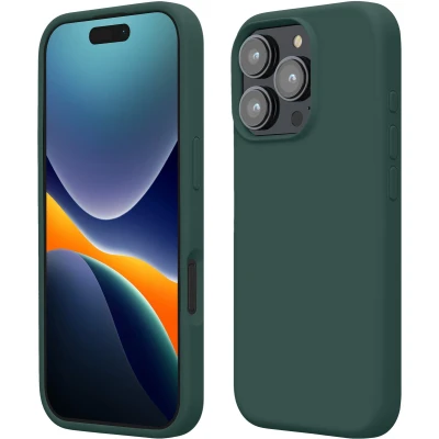Afbeelding van kwmobile telefoonhoesje geschikt voor Apple iPhone 16 Pro Max Hoesje met siliconen coating Smartphone case in blauwgroen