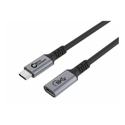 Image de MicroConnect Premium Câble d&#039;extension USB 24 pin C (M) pour (F) 3.2 Gen 2x2 20 V 5 A 2 m Alimentation (100 W), support 4K60Hz (3840 x 2160), débit de transfert données jusqu&#039;à 10 Gbps, intérieur noir