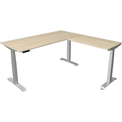 Afbeelding van Kerkmann Zit sta hoekbureau Move 4 blank essen 180x180cm elektrisch