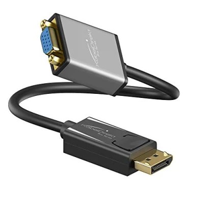 Afbeelding van KabelDirekt DisplayPort DP op VGA adapter 0,15 m (maximale resolutie 1920 x 1200/60 Hz, geschikt voor grafische kaarten met uitgang, beamer of monitor ingang) PRO Series