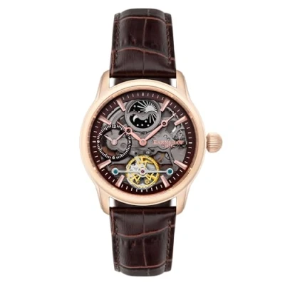 Image de Montre automatique bracelet Cuir LONGITUDE SHADOW TRENDY CLASSIC Marron