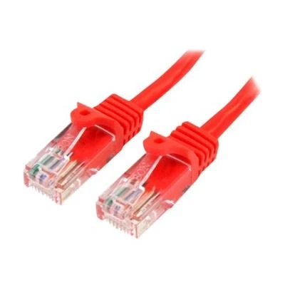 Image de StarTech.com Câble réseau Cat5e UTP sans crochet cordon Ethernet RJ45 anti accroc M/M de raccordement 2 m rouge