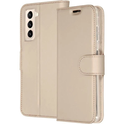 Afbeelding van Samsung Galaxy S21 Plus Hoesje Met Pasjeshouder Accezz Wallet Softcase Bookcase goud