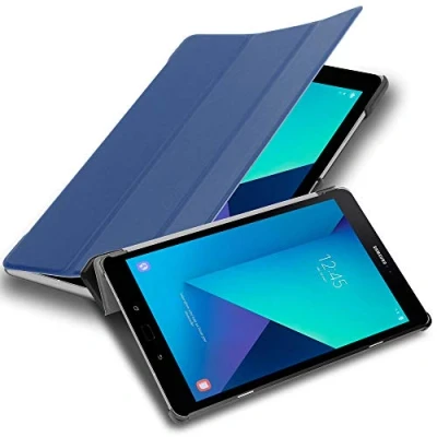 Afbeelding van Cadorabo Tablet Hoesje geschikt voor Samsung Galaxy Tab S3 (9.7 inch) in JERSEY DONKER BLAUW Ultra dun beschermend geval met automatische Wake Up en Stand functie Book Case Cover Etui