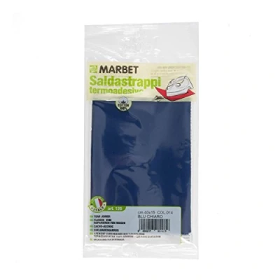 Afbeelding van Marbet MB120.014 Mending katoenen stof om op te strijken 40 x 15 cm middelblauw