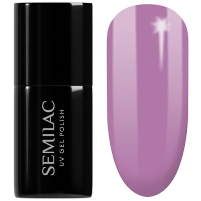 Afbeelding van SEMILAC gelnagellak, UV/LED, roze &amp; paars, 100% geurloos, duurzaam, gemakkelijk aan te brengen, uv /led voor manicure en pedicure, thuis of in de salon, 7 ml