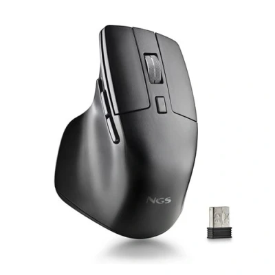 Image de NGS HIT RB Souris Pour droitiers optique 6 boutons sans fil 2.4 GHz, Bluetooth 3.0, 5.0 récepteur USB la vente au détail boîte de suspension