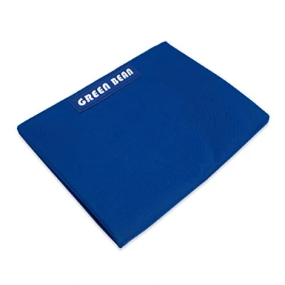 Afbeelding van Green Bean© Square XXL enorme zitzakhoes 140 x 180 cm PVC hoes voor binnen en buiten Bean Bag poef zonder vulling loungestoel wasbaar blauw