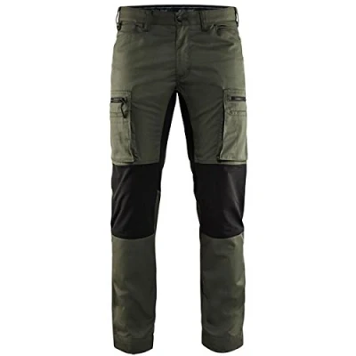 Afbeelding van Blaklader Service werkbroek met stretch 1459 1845 Army Groen/Zwart C58