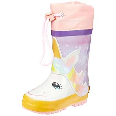 Afbeelding van Playshoes Einhorn Regenlaarzen voor kinderen, Maat: 27, Rosa Kunststof