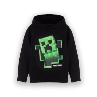 Afbeelding van Minecraft Hoodie voor jongens Kinderen &amp; Tieners Zwart Graphic Spel Sprite Jumper Creeper Block Pop Out Sweatshirt Gamer Merchandise Gift hem, zwart.