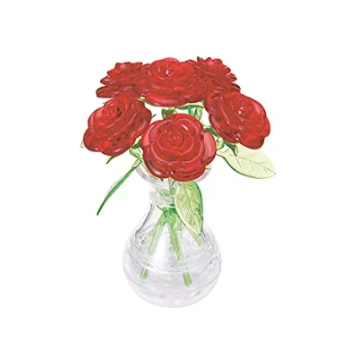 Afbeelding van 6 rode rozen in de vaas (puzzel)