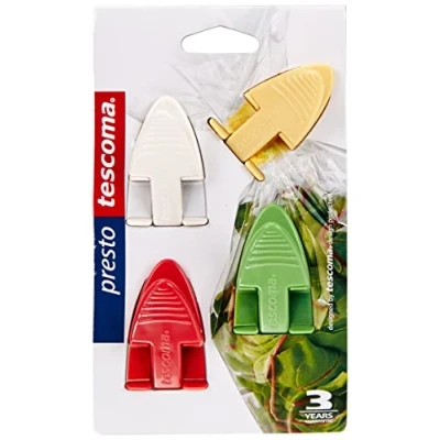 Afbeelding van Clips on zakjes dicht te maken Tescoma Presto Gesorteerde kleuren Plastic 5,5 cm 4 Onderdelen