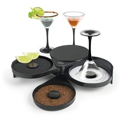 Afbeelding van Lacor 62414 glazen bies en opvouwbaar met drie dienbladen, BPA vrij cocktailaccessoire, 20 x 16 7,5 cm, ABS