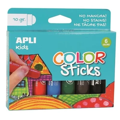 Image de Gouache solide Color Sticks Apli 6 couleurs
