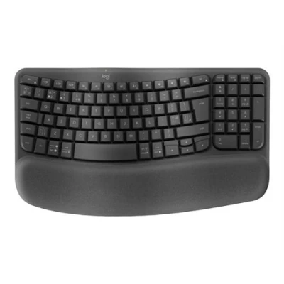 Image de Logitech Ergo Series Wave Keys for Business Clavier sans fil 2.4 GHz, Bluetooth 5.1 LE QWERTZ Allemand graphite