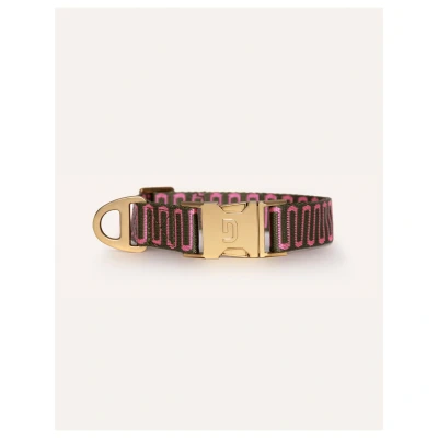 Afbeelding van DOGGUO Halsband retro wave roest/roze