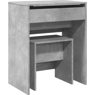 Afbeelding van vidaXL Kaptafel met krukje 60x40x113,5 cm betongrijs