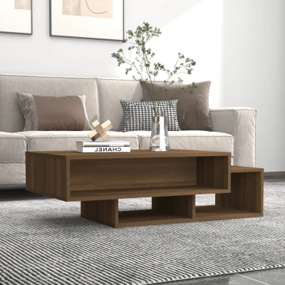 Afbeelding van Salontafel 105x55x32 cm bewerkt hout bruineikenkleurig